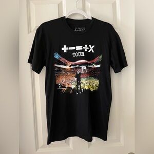 Men’s Ed Sheeran World Tour Concert T-Shirt Black with cities/dates size S